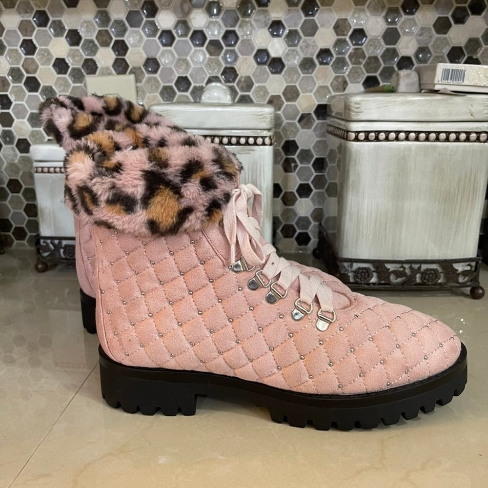 Penny Loves Kenny Blush Quilted Ankle Boots - Picture 4 of 9